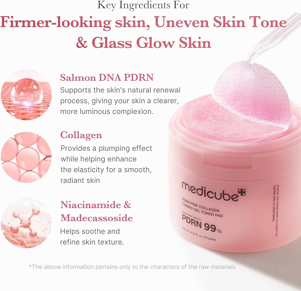 MEDICUBE Salmon DNA PDRN Pink Collagen Jelly Pad 70 Pads